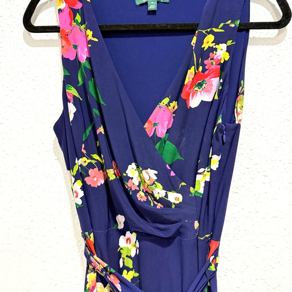 Ralph Lauren Navy Floral Midi Dress - Picture 3 of 9